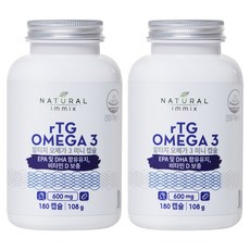 NATURAL immix rTG型Omega-3魚油膠囊, 180顆, 2罐