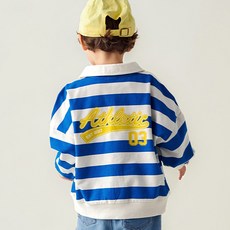 마리앤모리 아동용 카라 로고 단가라 티셔츠