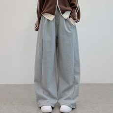 jalbba jean 女款長版/短版前開衩兩穿兩種褲長寬版鬆緊帶長褲