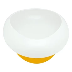 EDISON mama 防溢出吸盤學習餐碗 300ml, 白色 + 黃色, 1個