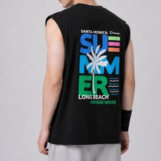 Guystory 男款透氣半寬鬆版型Summer Dream Box無袖T恤