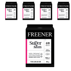 FREENER New 超薄翅膀型衛生棉, 中型, 10入, 5個