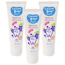 雪芙蘭 CHARM BABY 親貝比 嬰幼兒牙膏 葡萄口味 低氟, 50g, 3個