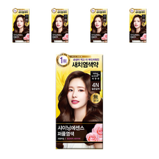 미쟝센 샤이닝 에센스 새치전용 염색제, 4N 짙은갈색, 5개