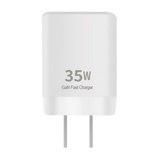 35W 摺疊電源供應器，GaN氮化鎵，PD+QC快充，雙孔USB-A+Type-C, IC-6, 白色, 1個