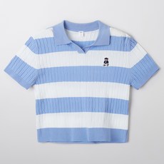 SPAO 兒童款 Coody 絞花半開襟短袖針織衫