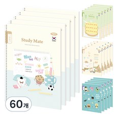 펜피아 1000 초등 스프링노트 그림일기 양면 공용, 랜덤발송, 60개