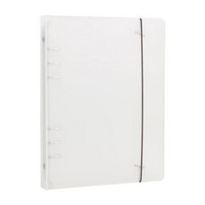文件資料收納A5活頁夾 附固定綁帶 3條, 磨砂白, 1本