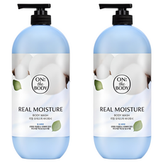 온더바디 리얼 모이스처 바디워시 웜 코튼, 865ml, 2개