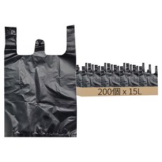 手提式超市塑膠袋 黑色 4號, 200個, 15L