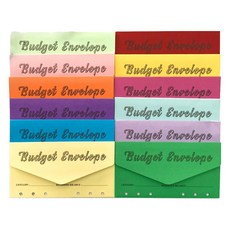 Sevenzip 現金零用錢牛皮紙信封12種套組, 混色, 1套