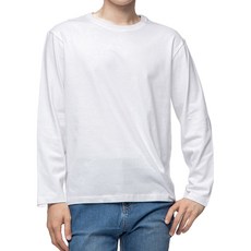 CARET 長袖高級圓領T恤, 白色