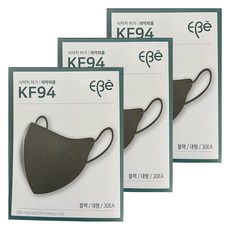 이비에 4중필터 새부리형 컬러 패션 마스크 대형 KF94, 30개입, 3개, 블랙