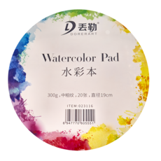 DORERART 丟勒 圓形水彩本 300g 中粗紋 20張, 19cm
