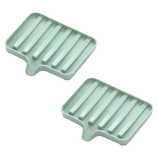 Mygonggam 瀝水防滑肥皂架, 粉綠色, 2個