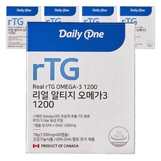Daily One rTG Omega-3魚油, 1.3g, 60顆, 5盒