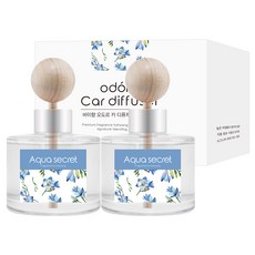 오도르 차량용 디퓨저 120ml + 나무봉스틱 + 양면테이프 세트, 아쿠아시크릿, 2개