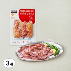 품애복 5무 훈제오리 바비큐 슬라이스, 500g, 3개