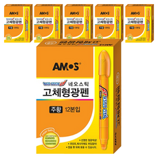 네오스틱 고체 형광펜 8mm, 주황, 72개