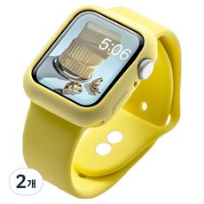 NUART Apple Watch 相容 Smoothie 矽膠果凍手機殼, 2個, 黃色