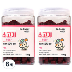 닥터도기 강아지 져키, 소고기맛, 400g, 6개