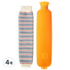 실리만 실리콘 롱슬림 보온 물주머니 옐로우 1000ml WSK4212, 4개