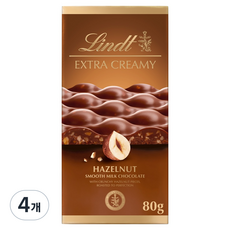 Lindt 瑞士蓮 特濃榛果風味, 80g, 4個