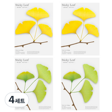 어프리 스티키리프 은행 베이직 점착메모지 2종 세트 L, 그린, 옐로우, 4세트