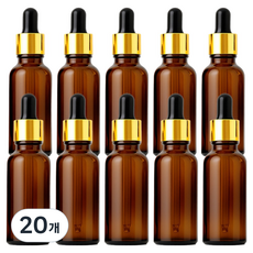 LIVING Maker 化妝品芳香精油滴管精華精油容器 50ml, 20個, 棕色 + 金色 + 黑色