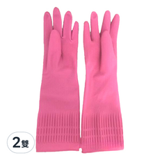 御廚靈 家用加長手套, 紅色, 大(L), 2雙