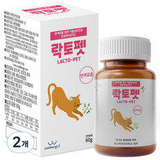 락토펫 고양이 영양제 용기형, 장건강/유산균, 60g, 2개