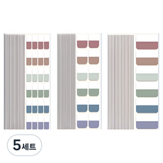 어픽 대용량 인덱스 스티커 메모지 레트로 대 60p + 중 120p + 소 240p 세트, 5세트