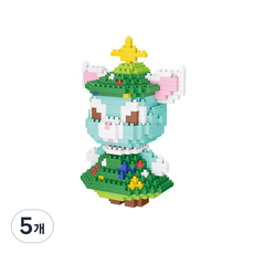 엘노 나노블럭 트리의상 에메랄드 고양이 333LN, 혼합색상, 5개