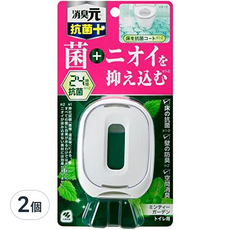 小林製藥 消臭元抗菌+廁所用三效除臭芳香劑, 24小時抗菌, 薄荷清香, 6.8ml, 2個