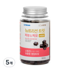 포켄스 강아지 뉴트리션 트릿 미니 영양제, 180정, 피부/피모, 5개