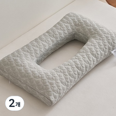 Ez2mk A210 穿環護耳防壓耳洞枕頭, 2個, 圖案灰