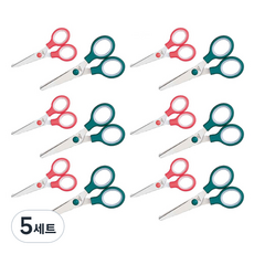 deLi 得力 辦公用剪刀 E6007 130mm 2款 x 6入 組, 粉紅色, 綠色, 5套