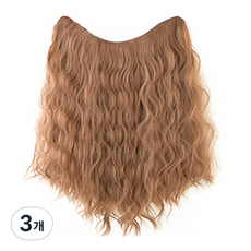 하이유니 히피 펌 반가발 35cm, 라이트브라운, 3개