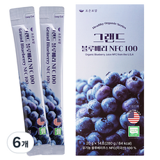 조은보담 그랜드 유기농 블루베리 NFC 100 14포, 6개, 280g