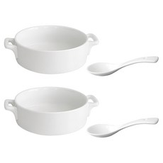 PRELUDE Neobone 餐具組 陶瓷, 白色, 2個湯碗 + 2支湯匙, 1組