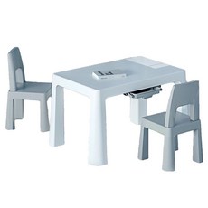 哩哩摳摳 LILIKOKO 韓版增高書桌椅組,可調高度,環保PP材質,安全防滑, 灰色, 1組