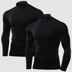 ARMEDES 男款素色Techfit半高領長袖足球棒球登山騎行健行底層衣內搭衣上衣 2件組 AR-53