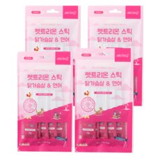 펫트리온 스틱 강아지 고양이 간식 4p, 닭+연어, 50g, 4개
