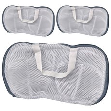 內衣洗衣袋3件組, 網布材質, 尺寸33x18.5x1cm, 灰色, 1組