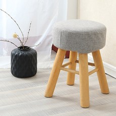 오에이데스크 모던원형 원목스툴 OD115, 그레이