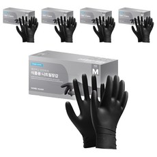 이너홈 니트릴장갑 100p, 블랙, 중(M), 5개