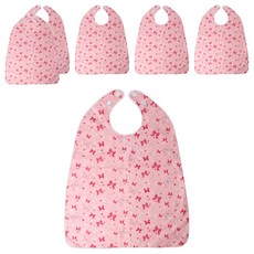 The Happy 成人防水蝴蝶結按扣式圍兜, 粉紅色, 6個