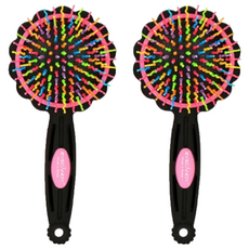 Eyecandy 彩虹氣墊梳 花朵款, 黑色, 2支