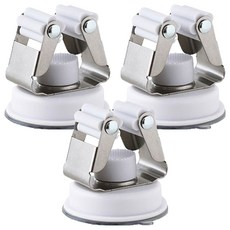 黏貼式拖把掃帚壁掛架, 白色, 3個