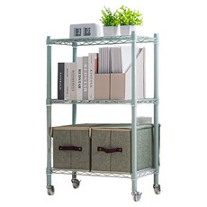 Steel Tycoon 鋼鐵力士 三層架 附PP + 工業輪, 綠色, 3層